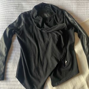 Womens black and faux leather jacket